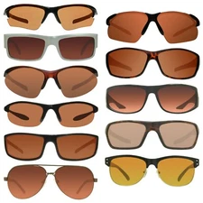 HD Clarity Blue Light Block Sunglasses Golf Cycling Driving Tennis Amber Glasses