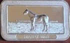1973 Pioneer Mint Man O’ War 1 Oz .999 Fine Silver Bar