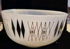 Federal Glass Harlequin Mixing Bowl vintage 1950s 2.5 QT MCM atomic black gold