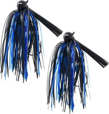Reaction Tackle Tungsten Football Jigs for Bass 1/2 oz (2-pack), Black/blue 