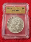 1883-O  MORGAN SILVER DOLLAR  ICG  MS 62                                 #T1744