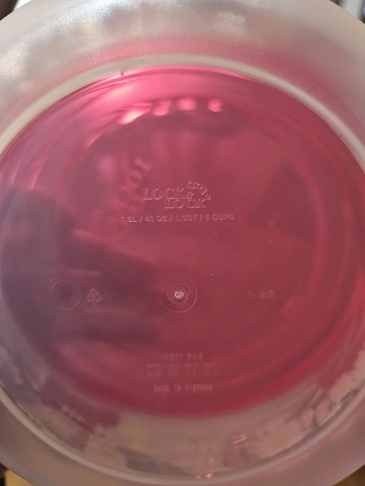 Lock & Lock Butterfly Set Of 3 Round Red Snap On Lid Nesting Storage Containers - Image 4 of 4