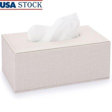 Magnetic Closure Tissue Box Cover Linen MDF Decorative Holder Home Office New