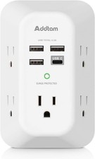 USB Wall Charger Surge Protector 5 Outlet Extender with 4 USB Charging Ports 1