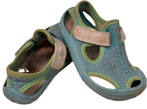 Sandali Nike bambino scarpe acqua 5C ragazza ragazzo unisex blu acqua verde swoosh