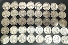 40 Coins Roll 90% Silver Washington Quarters 1950-1959