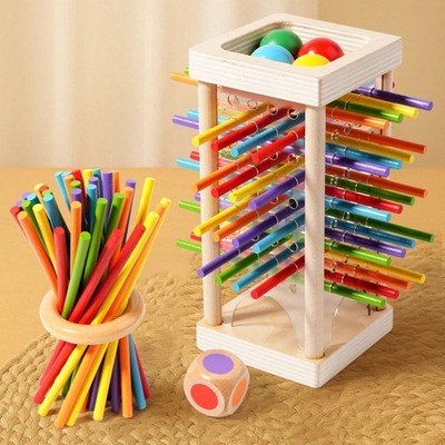 Holzstab Brettspiel Montessori Spielzeug - Eltern Kind Interaktion pädagogisch