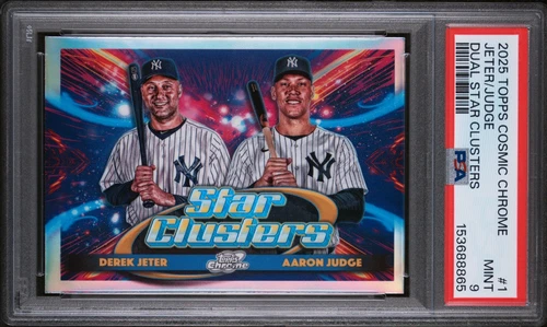 New ListingAARON JUDGE DEREK JETER STAR CLUSTERS YANKEES 2025 TOPPS COSMIC CHROME PSA 9