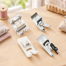 4-Piece Roller Presser Foot Set for Model 7301 6290 Smoothly Fabric Feeding