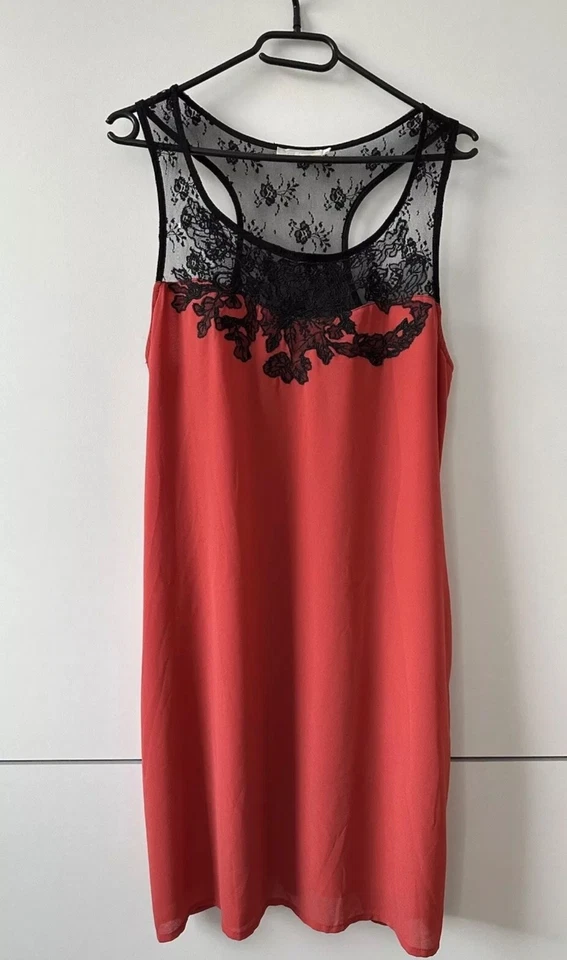 Damen Kleid Schwarz Rot mit Spitze See U Soon Gr.XL, ungetragen Abendkleid - Bild 2 von 4