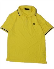 TRUSSARDI Mens Polo Shirt Small Yellow Cotton AI04
