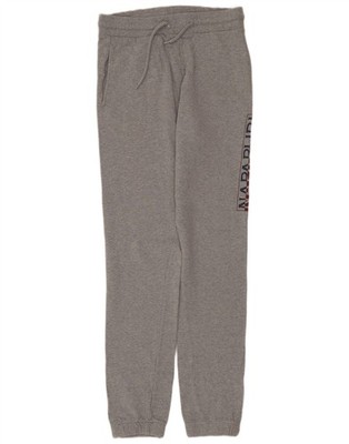 Napapijri Mens Graphic Tracksuit Trousers Joggers Small Grey Flecked EO08