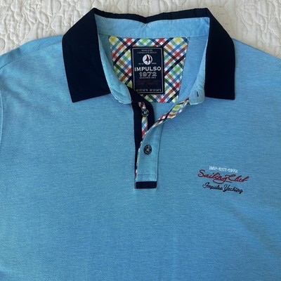 Impulso 1972 Yachting Sailing Club Shirt Men s US XL 44 Inch Short Sleeve Cotton