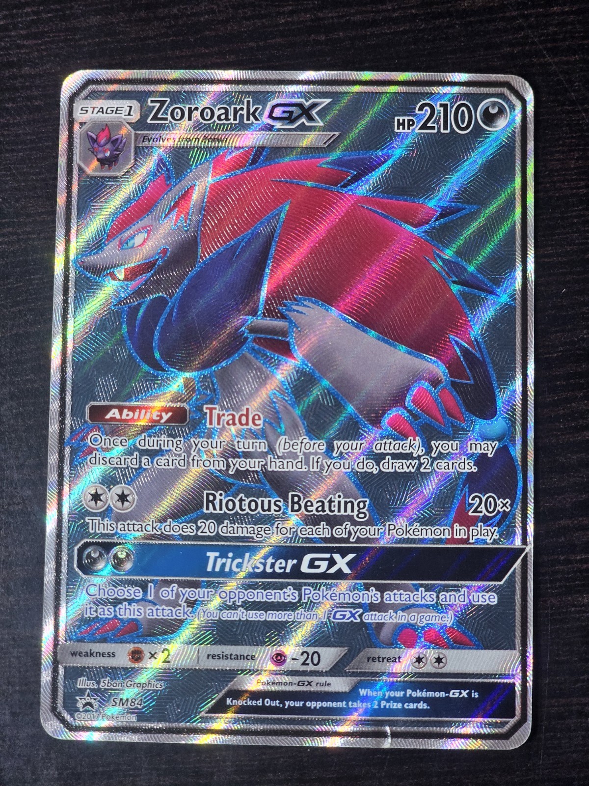 Zoroark GX SM84 Full Art Holo Black Star Promo Pokemon Sun & Moon