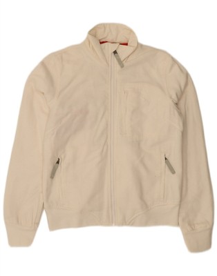 PUMA Womens Bomber Jacket UK 12 Medium Off White Cotton BZ22