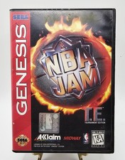 NBA Jam T.E. (Sega Genesis, 1995) Blockbuster Cart In Box No Manual Tested 