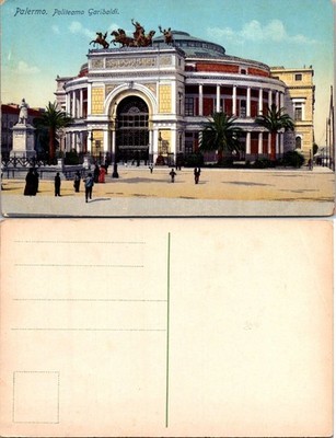 Palermo Politeama Garibaldi Postcard VTG Italy Unpostd Divided Back Color Print