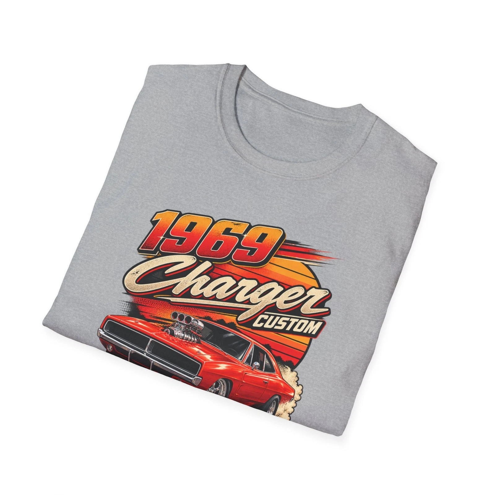 1969 Charger Custom muscle car T-Shirt | Vintage hot rod graphic Classic Car - product detail image 4