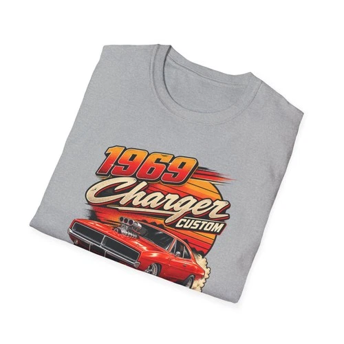 1969 Charger Custom muscle car T-Shirt | Vintage hot rod graphic Classic Car image 4