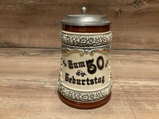 Bierkrug &bull; Zum 50. Geburtstag &bull; 0,5 Liter &bull; Zinndeckel  &bull; Gerz - Handarbeit