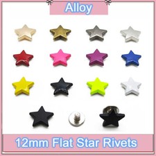 Flache Sternnieten 12mm Legierung Punk Niete Ziernieten Schnalle Leder Craft DIY