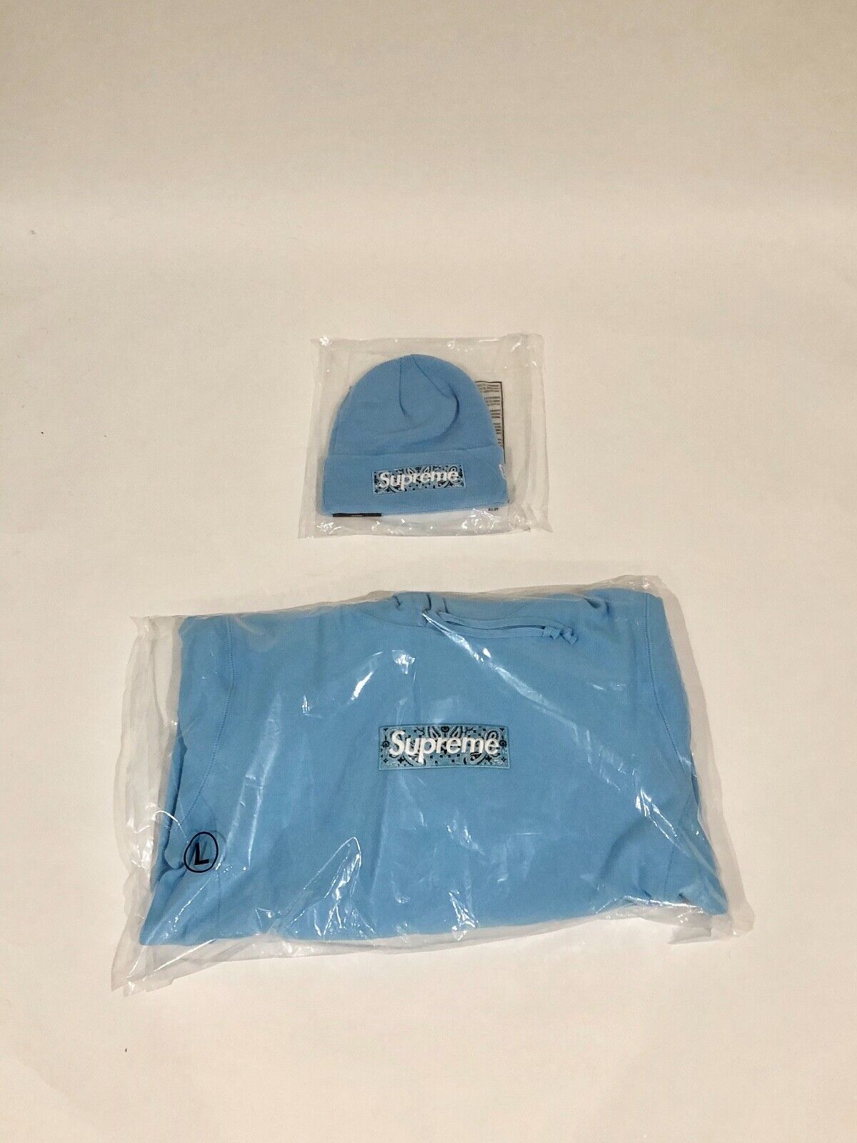 Supreme x New Era Box Logo Beanie 'Light Blue