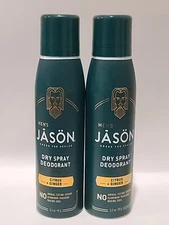 ( 2-Pack ) CITRUS GINGER • DRY SPRAY DEODORANT  3.2 Oz By Jason Natural Products