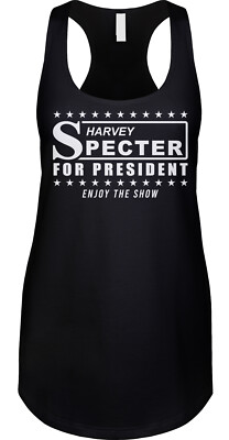Harvey Specter President Election Suits Parody Funny Voting Joke Racerback Tank