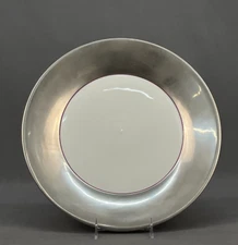 Hering Berlin Polite Platinum Porcelain 14 1/2" Charger / Dinner Plate; Mint