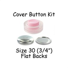 Size 30 3/4 inch Cover Buttons Starter Kit makes 10 with Tool - Flat Backs