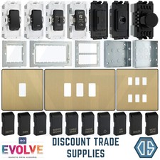 BG Evolve Satin Brass Custom Grid Plate Switch Components