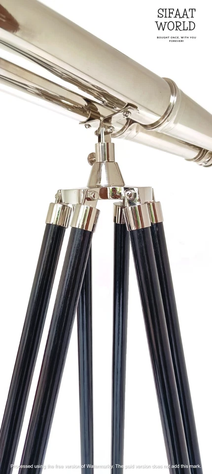 Nautical Home Decor 62" Floor Standing Nickel Magnifying Binoculars,Perfect GIFT Foto 3 de 4
