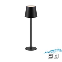 Led Akku Tischleuchte Tischlampe Schwarz, Dimmbar Per Touchdimmer IP54 Up&Down