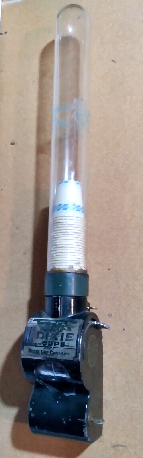 Vintage Original Coin Operated Dixie Cup Dispenser W/Keys Works Antique