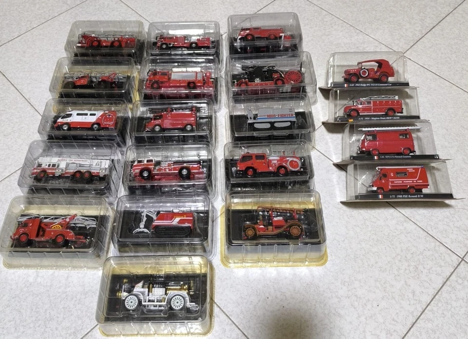 20 Modellini Camion Pompieri Edizione Del Prado - Immagine 4 di 4