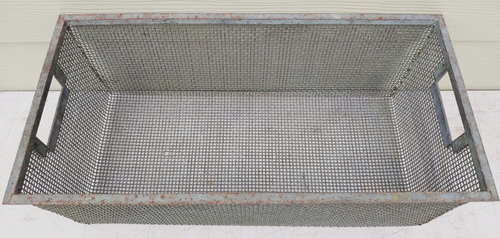 Vintage Large Heavy Woven Steel Wire Basket 24"x12"x8" Industrial Finishing USA - Picture 2 of 5