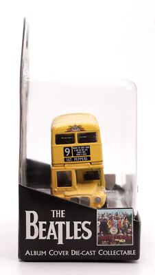 Beatles Album Cover Die-Cast Double-Decker Yellow Bus SGT