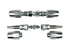 (2) Hydraulic Hose Repair Kits 1/4" ID 2-Wire Hose Reusable Field Repair Fitting