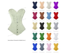 Heavy Duty 26 Double Steel Boned Waist Training Satin Overbust Corset #8937-OT