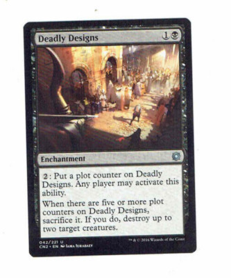 Deadly Designs Enchantment #42 U CN2 EN Jama Jurabaev WOTC 2016 #MTG Card