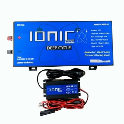 IONIC 16V52Ah ''Remanned'' Lithium Deep Cycle Battery + Charger - READ DESCRIPTION