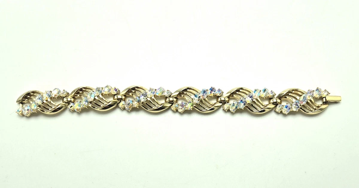 Bracelet Manchette Vintage Signé Trifari - Alliage Doré (Occasion)