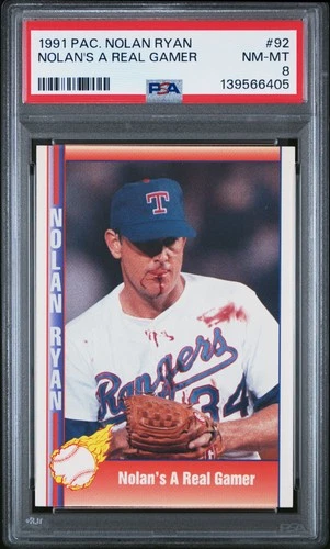 1991 Pacific Nolan Ryan Nolan'S A Real Gamer #92 PSA 8 Texas Rangers