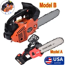 12 inch Top Handle Gas Chainsaw Compact Climbing Saw 2-Stroke 25.4CC 1.36HP USA
