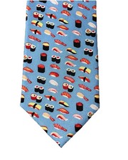 J. CREW Mens Novelty NWT Sushi Seafood Silk Skinny Tie MSRP 44 New 2.5" x 58"