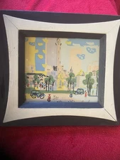 Vintage Mid-Century Modernist Expression Gouache Abstract Painting Original