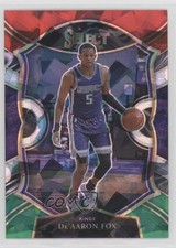 2020 Panini Select Concourse Red White Green Cracked Ice Prizm De'Aaron Fox lw9
