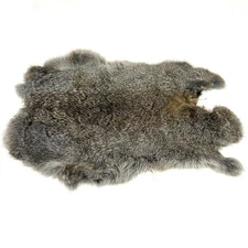 Tanned Rabbit Skin Hide Pelt Real Craft Animal Fur Decor Natural Gray #3030