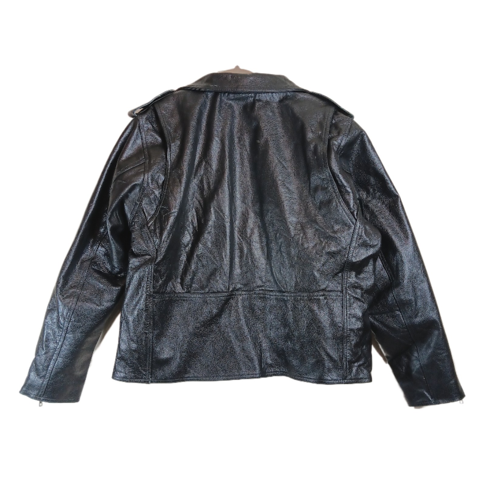 HWK Motorsports Leather Moto Jacket Men’s Large Black Brando Biker Riding