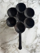 POÊLE ANCIENNE EN FONTE POUR AEBLESKIVER FIN XIXème CUISINE DANOISE ANTIQUE PAN